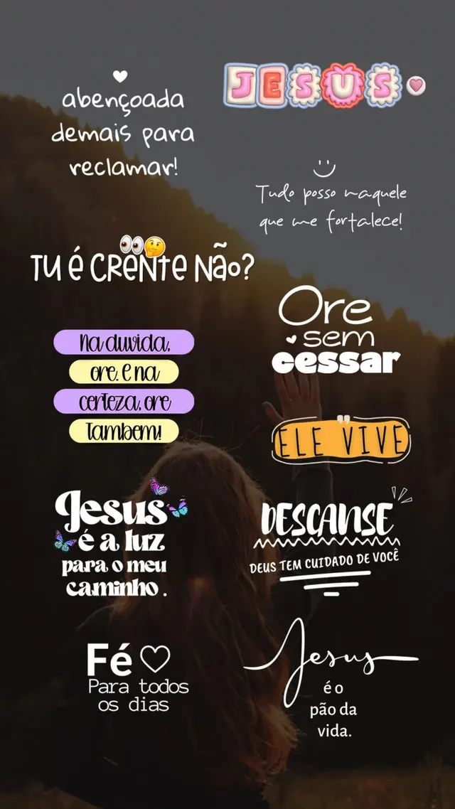 Figurinhas cristãs — frases de fé